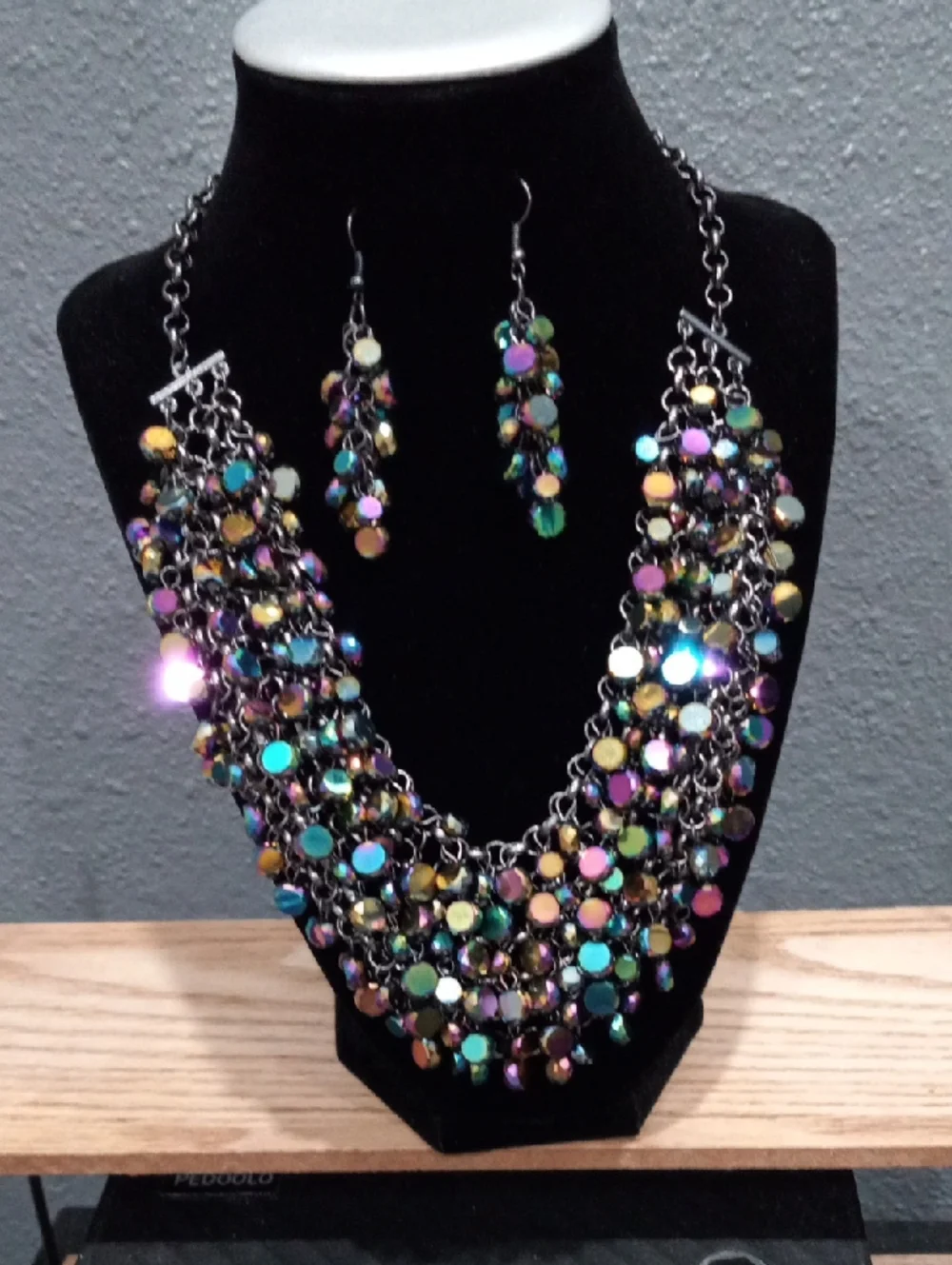 Zi. Colletion Multicolor Disc Statement Necklace & Earring Set